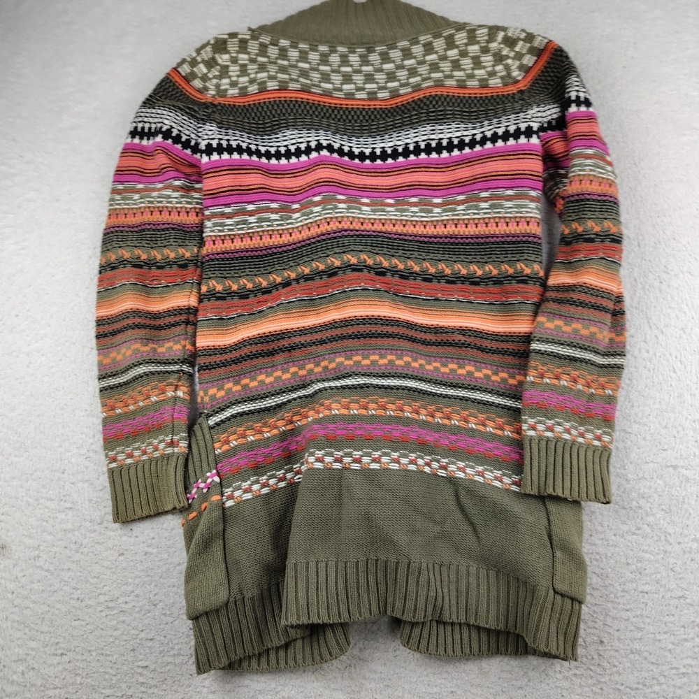 Billabong Olive Green Multicolor Striped Knit Cardigan - Picture 8 of 8